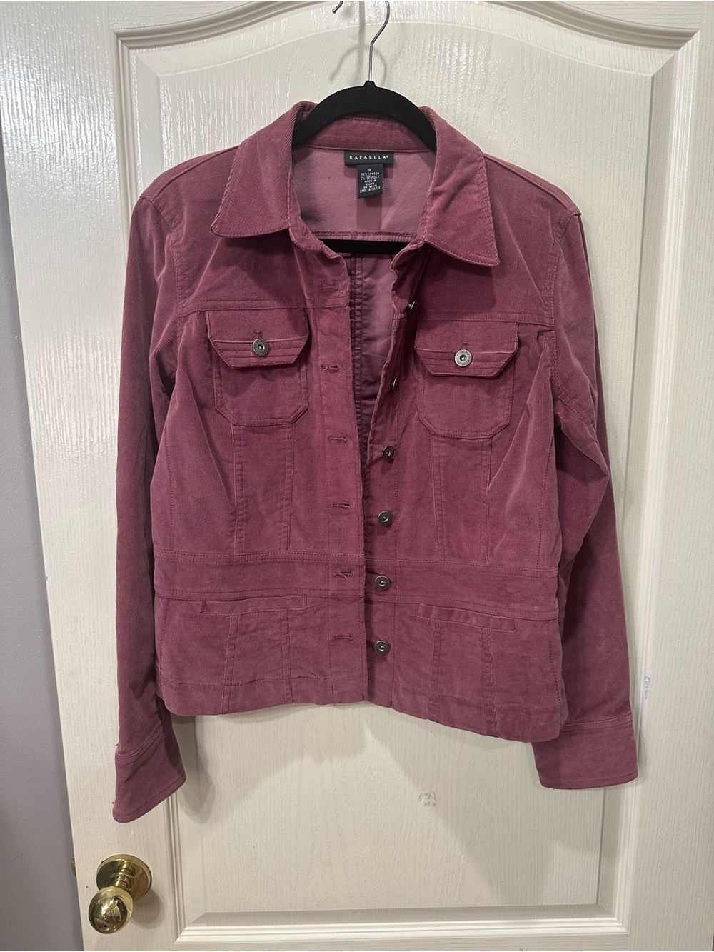 Rafaella Dusty Rose Corduroy Jean Jacket
